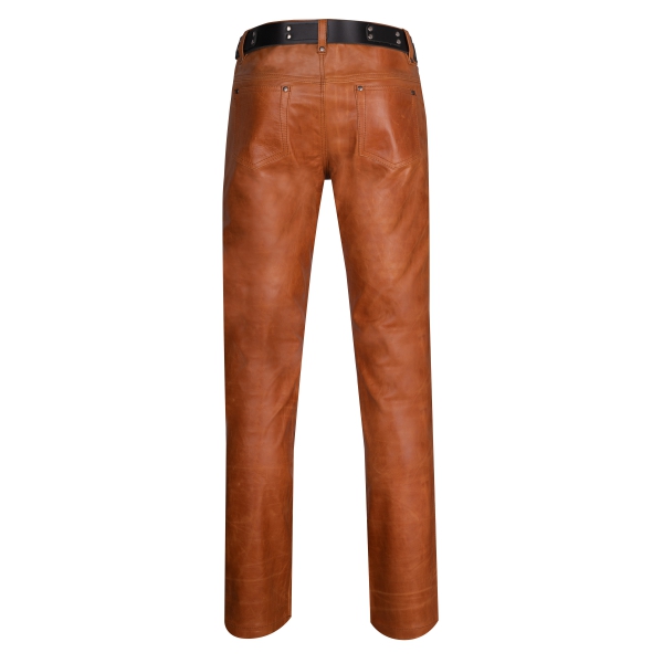 Leather trousers leather jeans middle brown